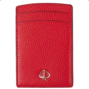 Kate spade Polly hot chili card holder new